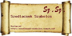 Szedlacsek Szabolcs névjegykártya