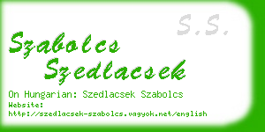 szabolcs szedlacsek business card